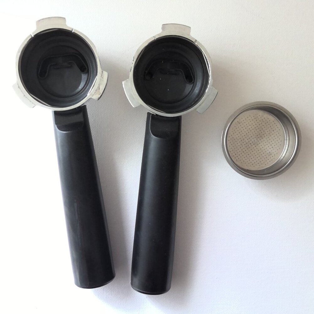 Krups XP2070 Coffee & Espresso 2 Portafilter Holders & One 2 Cup Basket EUC